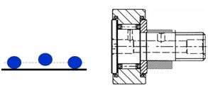 Misaligned cam follower positioning and stud type cam follower with eccentric locking collar